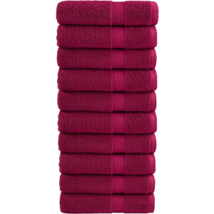 vidaXL - Badhanddoeken - SOLUND - 10 - st - 600 - g/m² - 100x150 - cm - bordeaux