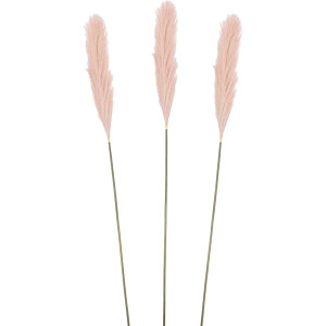 Mica Decorations Pluimgras losse steel/tak - 3x - pastel roze - 104 cm - Decoratie kunst bloemen