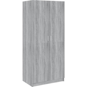 vidaXL - Kledingkast - 80x52x180 - cm - bewerkt - hout - grijs - sonoma - eikenkleurig