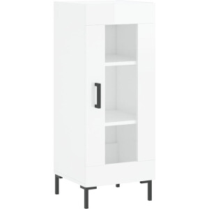 vidaXL - Dressoir - 34,5x34x90 - cm - bewerkt - hout - hoogglans - wit