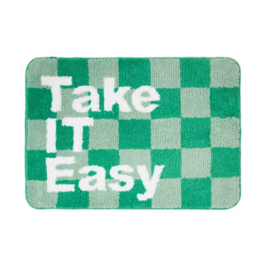 Badmat Take it Easy - groen/wit - 50x70 cm