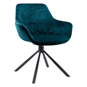 Artistiq Draaibare Eetkamerstoel 'Tyonna' Velvet, kleur Turquoise