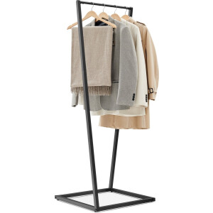 MIRA Home - Kledingrek - Garderoberek - Kapstok staand - Metaal - Zwart - 55x55x153