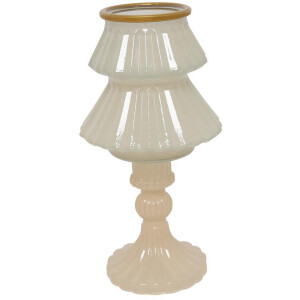 Kandelaar boom crème Ø10,5xH18,5cm