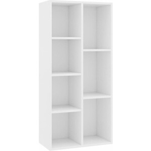 vidaXL - Boekenkast - 50x25x106 - cm - bewerkt - hout - wit