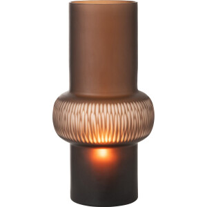 J-Line vaas Streep Bal - glas - bruin - large - 41 cm hoog
