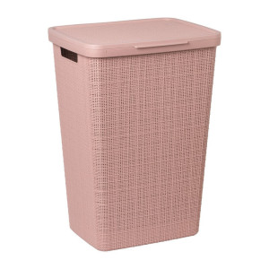 Curver jute wasmand met deksel - 58 liter - roze