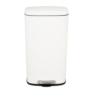 Pedaalemmer rechthoek - mat wit - 30 liter