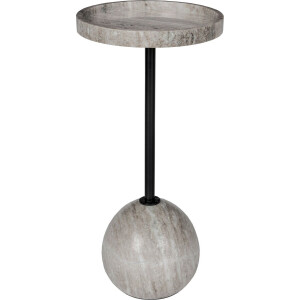 Zuiver Cocktail Bijzettafel Rond 25 cm Marmer - Grijs