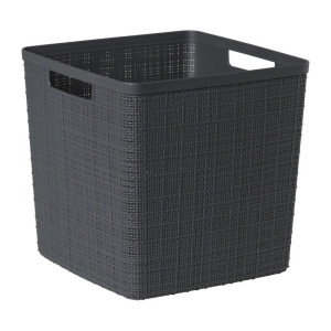 Curver jute opbergmand cube - 17 liter - grijs