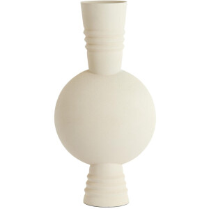Light & Living Vaas Kavansi - Mat crème - 21x21x60cm - Metaal - Modern - Bloemenvaas - Woondecoratie - Decoratieve vaas voor woonkamer of slaapkamer - Moederdag - Moederdag cadeautje - Moederdag cadeau voor mama