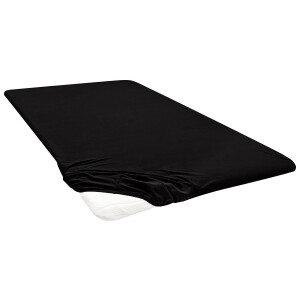 Biberna Jersey hoeslaken (Zwart, 180-200 x 200 cm)