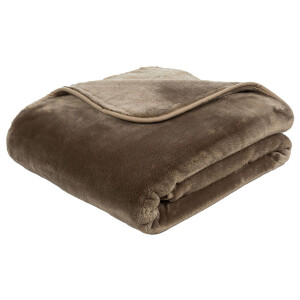 Gözze Premium Cashmere-Feeling deken (Taupe, 130 x 170 cm)