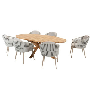 Taste by 4 Seasons Diningset Prado Eva 7-delig Teak 240 x 115 cm