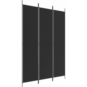 vidaXL - Kamerscherm - met - 3 - panelen - 150x220 - cm - stof - zwart