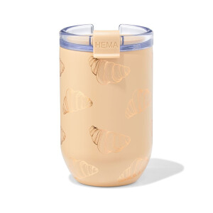 HEMA HEMA Koffiebeker To Go 350ml Rvs Croissant (beige)