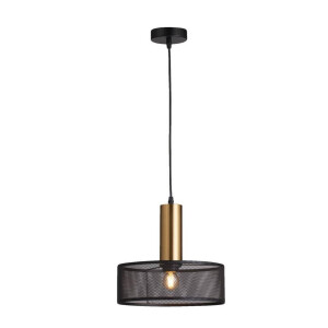 Leen Bakker - Hanglamp Nerja E27 - Zwart/goudkleur - 120xØ28 Cm - Metaal - Zwart#Goudkleurig