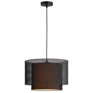 Leen Bakker - Hanglamp Zaragoza E27 - Mat - 120xØ35 Cm - Metaal - Zwart