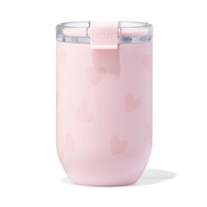 HEMA HEMA Koffiebeker To Go 350ml Rvs Hartjes