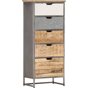 vidaXL - Ladekast - 45x30x105 - cm - massief - mangohout