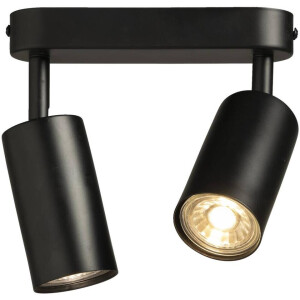 Leen Bakker - 2-spot Basic - Mat - 10xØ18 Cm - Metaal - Zwart