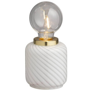 2e Halve Prijs Leen Bakker - Tafellamp Malaga LED - 20xØ10 Cm - Glas - Wit
