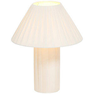 Leen Bakker - Tafellamp Feline E27 - 37,5x30x30 Cm - Stof - Wit