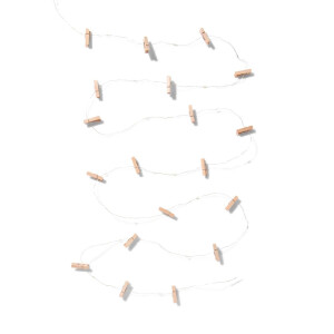 HEMA HEMA Lichtsnoer 3.25m Met 20 Lampjes En 19 Clipjes Glitter