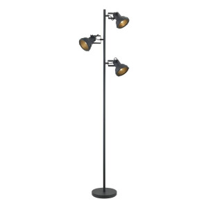 Leen Bakker - Vloerlamp Riga 3-spot - - 152xØ22 Cm - Metaal - Zwart