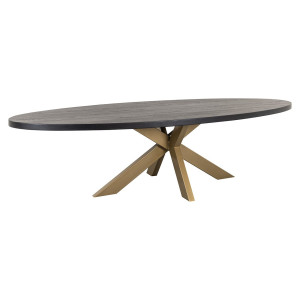 Richmond Ovale Eettafel 'Watson' 235 x 110cm, kleur Zwart/Goud