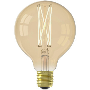 Leen Bakker - Calex LED Globe - Goudkleur - E27 - 4,5W - 470LM - Dimbaar - Glas - Goudkleurig - H14 Cm