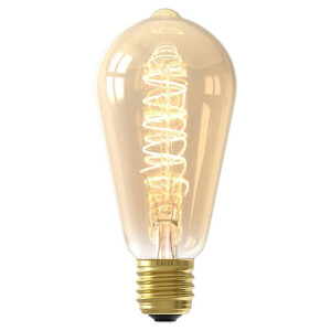 Leen Bakker - Calex LED Rustieklamp - Goudkleur - E27 - 5.5W - 470LM - 3steps Dimbaar - Glas - Goudkleurig - H14.2 Cm