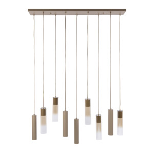 Hanglamp Lungo 5+4-lichts Beige