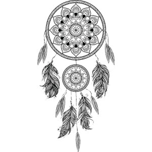 Muurstickers - Boheemse dromenvanger - Transparante achtergrond - 135x70cm