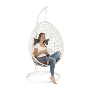 Hangstoel swing met standaard - wit - 200x95x95 cm