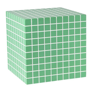 Bijzettafel kubus checks - groen - 30x30x30 cm