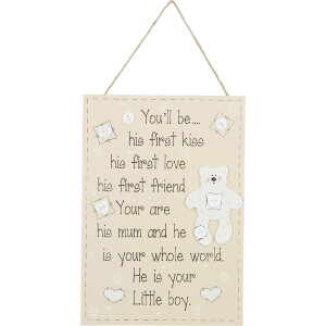 Clayre & Eef Tekstbord 6H0863 17*24 cm Creme Hout Rechthoek Wandbord Quote Bord Spreuk