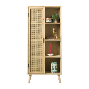 Kast Java met deurtje en vakken - bruin - 160x70x33.5 cm