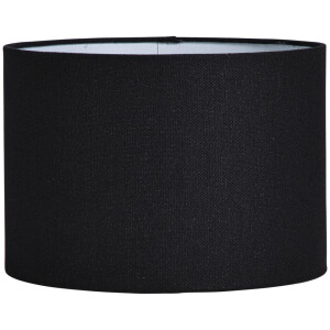 Leen Bakker - Lampenkap Luna Cilinder - 21xØ30 Cm - Katoen - Zwart