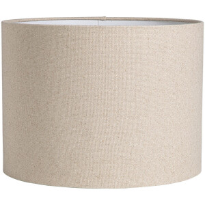 Leen Bakker - Lampenkap Luna Cilinder Naturel 30xØ40 Cm - Katoen - Wit#Beige