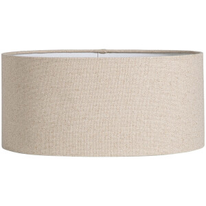 2e Halve Prijs Leen Bakker - Lampenkap Luna Ovaal Naturel - 28,5x38x17,5 Cm - Katoen - Crème#Wit