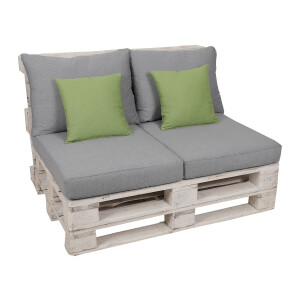 GO-DE Textil Palletkussenset (Grijs/groen)