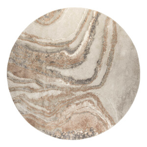 Zuiver Rond Vloerkleed 'Solar' 200cm, kleur Grijs/Bruin