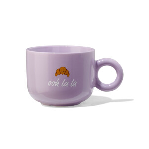 HEMA HEMA Mok 480ml Croissant 'ooh La La' Lila