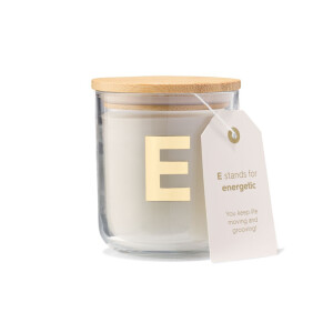 HEMA HEMA Kaars In Glas Ø8x10cm Letter E