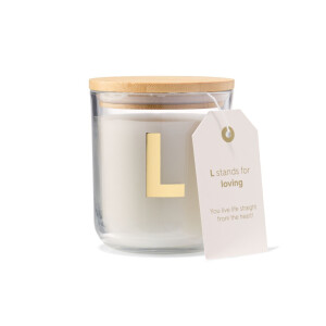 HEMA HEMA Kaars In Glas Ø8x10cm Letter L