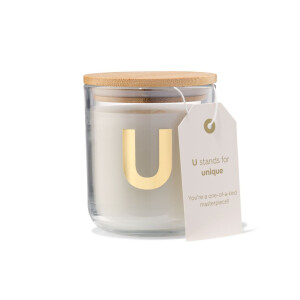 HEMA HEMA Kaars In Glas Ø8x10cm Letter U