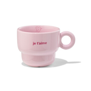 HEMA HEMA Mok 240ml Keramiek Hartjes