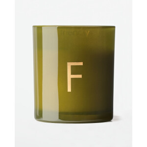 HEMA HEMA Kaars In Glas ⌀8x9cm Letter F (groen)