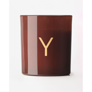HEMA HEMA Kaars In Glas ⌀8x9cm Letter Y (cognac)